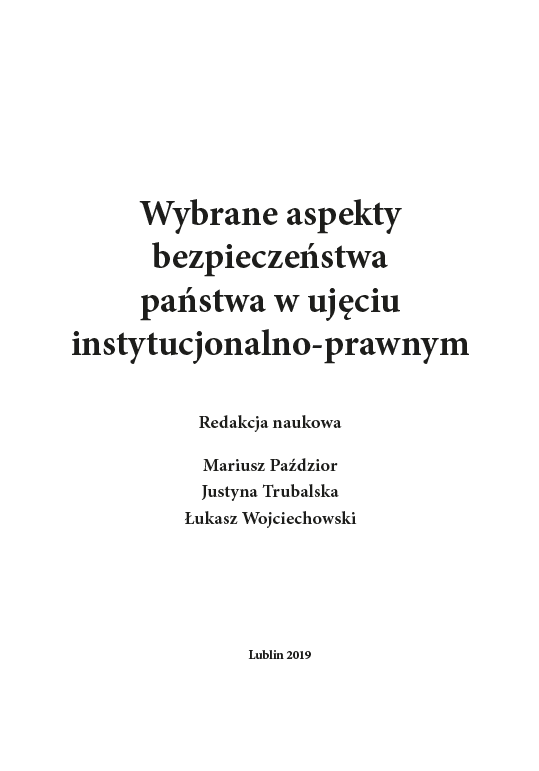 WYBRANE ASPEKTY BEZPIECZEŃSTWA PAŃSTWA W UJĘCIU INSTYTUCJONALNO-PRAWNYM - obrazek 3