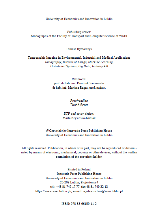 TOMOGRAPHIC IMAGING IN ENVIRONMENTAL, INDUSTRIAL AND MEDICAL APPLICATIONS - obrazek 3