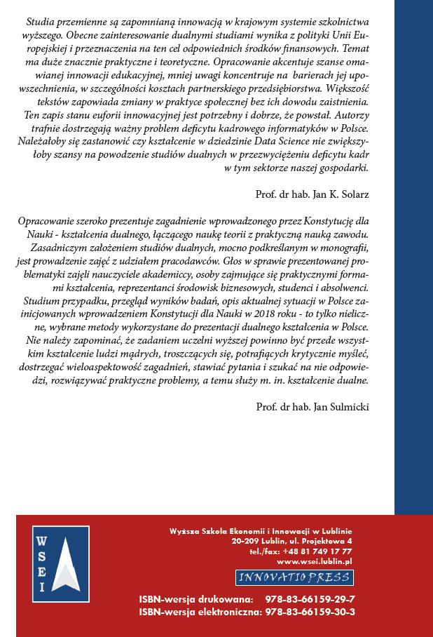 STUDIA DUALNE SZANSĄ NA WDRAŻANIE INNOWACJI I ROZWÓJ GOSPODARKI (Otwarty dostęp) - obrazek 7