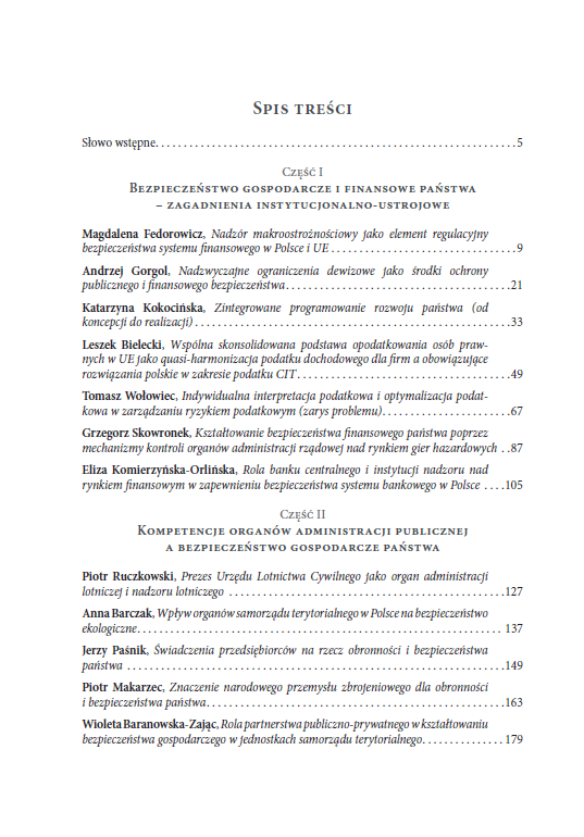 BEZPIECZEŃSTWO GOSPODARCZE I FINANSOWE POLSKI. WYMIAR PUBLICZNOPRAWNY ORAZ PRYWATNOPRAWNY - obrazek 4