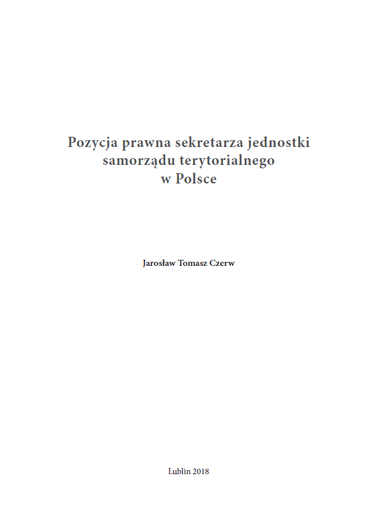 POZYCJA PRAWNA SEKRETARZA JEDNOSTKI SAMORZĄDU TERYTORIALNEGO W POLSCE - obrazek 2