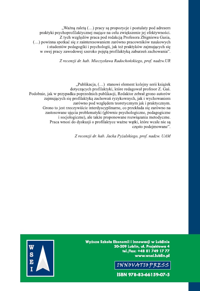 PSYCHOPROFILAKTYKA W ŚWIECIE ZAGUBIONYCH WARTOŚCI - obrazek 8