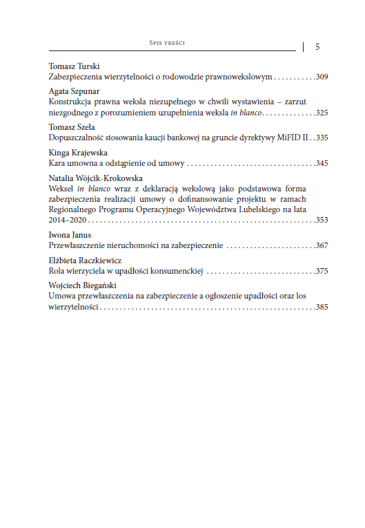 ZABEZPIECZENIA WIERZYTELNOŚCI W PRAWIE POLSKIM. W 20-LECIE PRZYWRÓCENIA ZASTAWU REJESTROWEGO - obrazek 6