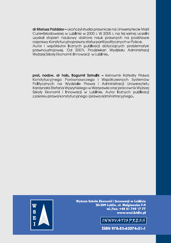 WYBRANE ASPEKTY PARLAMENTARYZMU ZRACJONALIZOWANEGO - obrazek 6