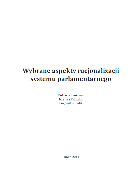 WYBRANE ASPEKTY PARLAMENTARYZMU ZRACJONALIZOWANEGO - obrazek 2
