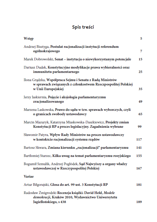 WYBRANE ASPEKTY PARLAMENTARYZMU ZRACJONALIZOWANEGO - obrazek 4