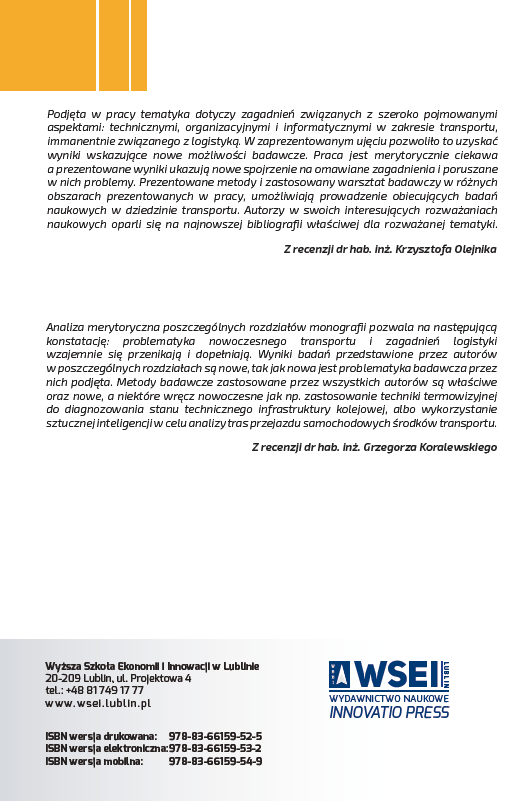 NOWE ROZWIĄZANIA TECHNICZNE, ORGANIZACYJNE I INFORMATYCZNE W TRANSPORCIE (e-book) - obrazek 10