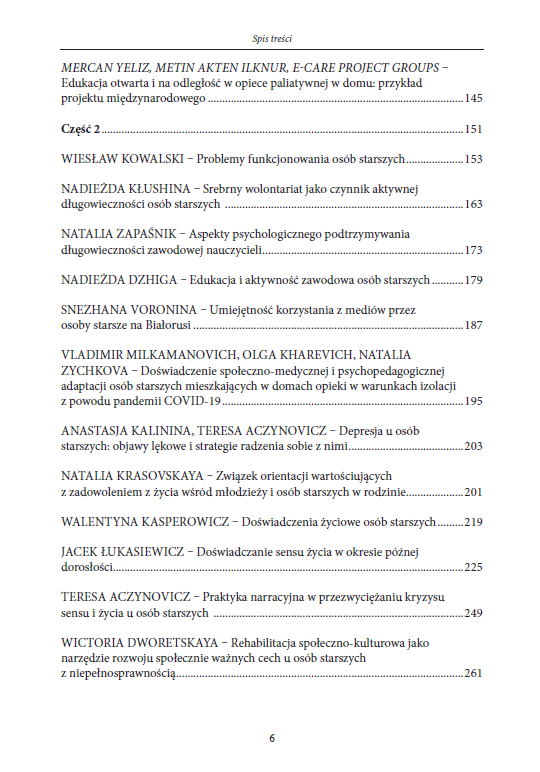 WIOSNA JESIENI. WYBRANE ASPEKTY SATYSFAKCJI ŻYCIOWEJ OSÓB STARSZYCH TOM 3 (otwarty dostęp) - obrazek 6