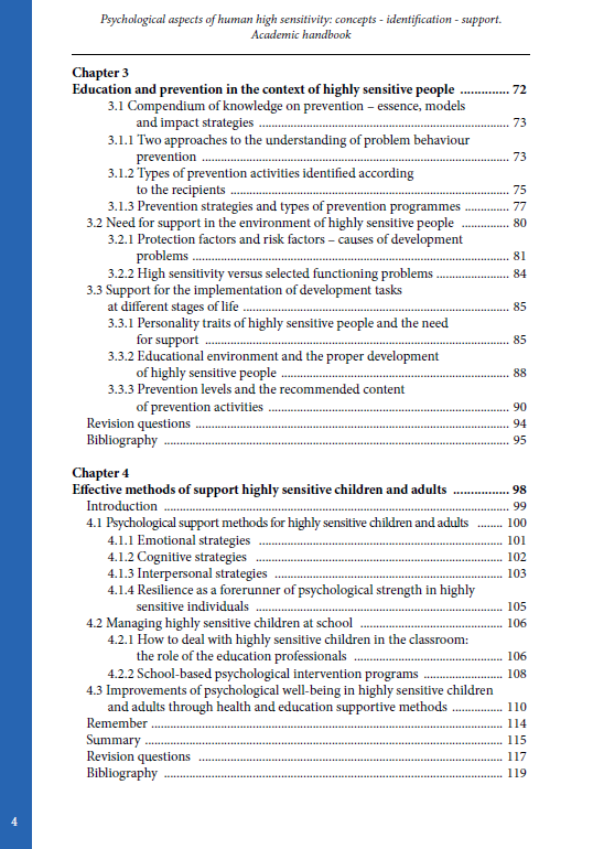 PSYCHOLOGICAL ASPECTS OF HUMAN HIGH SENSITIVITY: CONCEPTS - IDENTIFICATION - SUPPORT (e-book) - obrazek 5