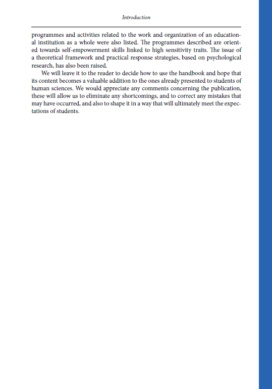 PSYCHOLOGICAL ASPECTS OF HUMAN HIGH SENSITIVITY: CONCEPTS - IDENTIFICATION - SUPPORT (e-book) - obrazek 8