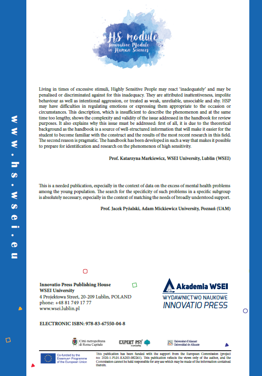 PSYCHOLOGICAL ASPECTS OF HUMAN HIGH SENSITIVITY: CONCEPTS - IDENTIFICATION - SUPPORT (e-book) - obrazek 9