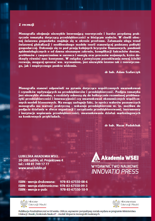 PRZEDSIĘBIORCZOŚĆ W XXI WIEKU. Oblicza, wyzwania i perspektywy (e-book) - obrazek 18