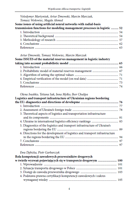 WSPÓŁCZESNE OBLICZA TRANSPORTU I LOGISTYKI (e-book) - obrazek 5