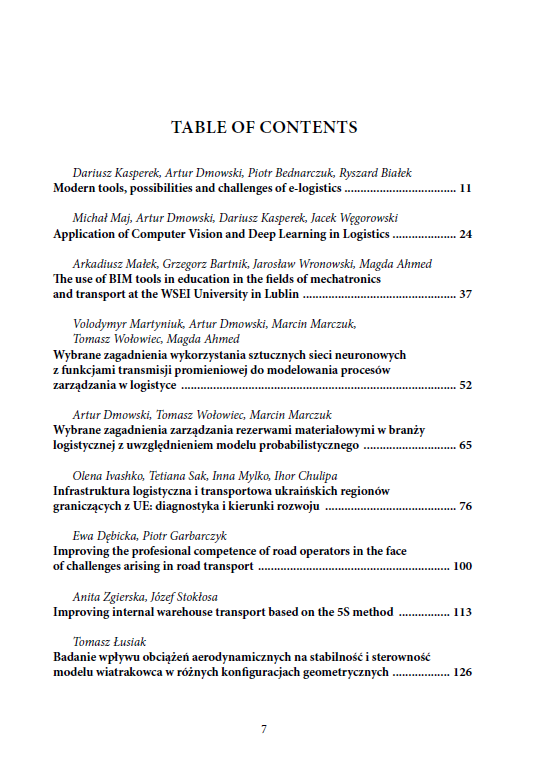 WSPÓŁCZESNE OBLICZA TRANSPORTU I LOGISTYKI (e-book) - obrazek 8