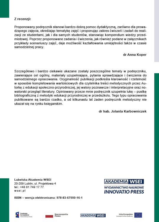 T. 25 EDUKACJA SPOŁECZNO-PRZYRODNICZA W PRZEDSZKOLU - PODRĘCZNIK, STUDIA PRZYPADKÓW (e-book) - obrazek 6