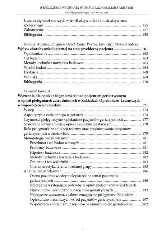 Współczesne wyzwania w opiece nad osobami starszymi. Aspekty psychologiczne i medyczne (e-book) - obrazek 7