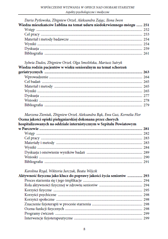 Współczesne wyzwania w opiece nad osobami starszymi. Aspekty psychologiczne i medyczne (e-book) - obrazek 9