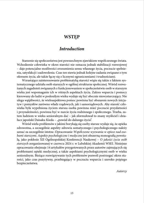 Współczesne wyzwania w opiece nad osobami starszymi. Aspekty psychologiczne i medyczne (e-book) - obrazek 13