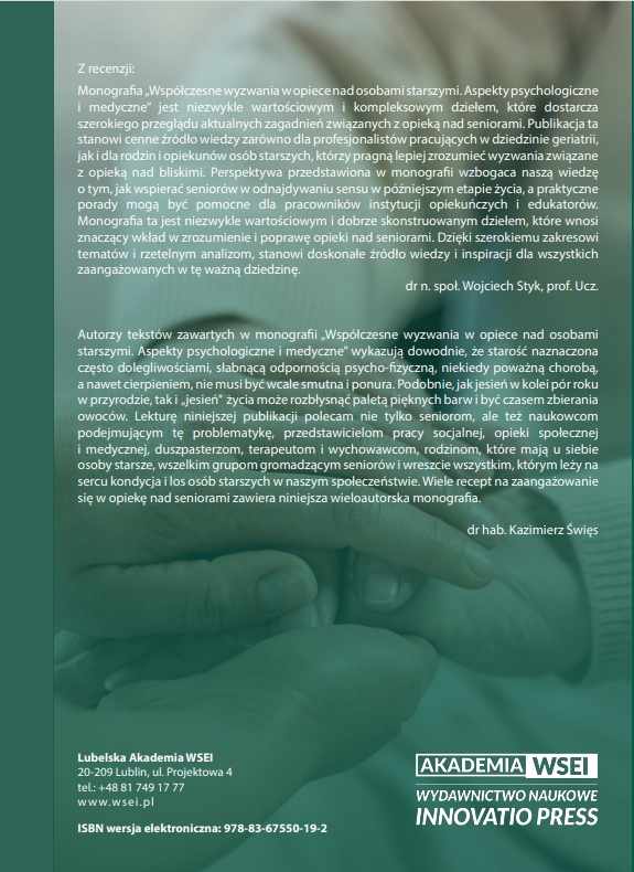 Współczesne wyzwania w opiece nad osobami starszymi. Aspekty psychologiczne i medyczne (e-book) - obrazek 14