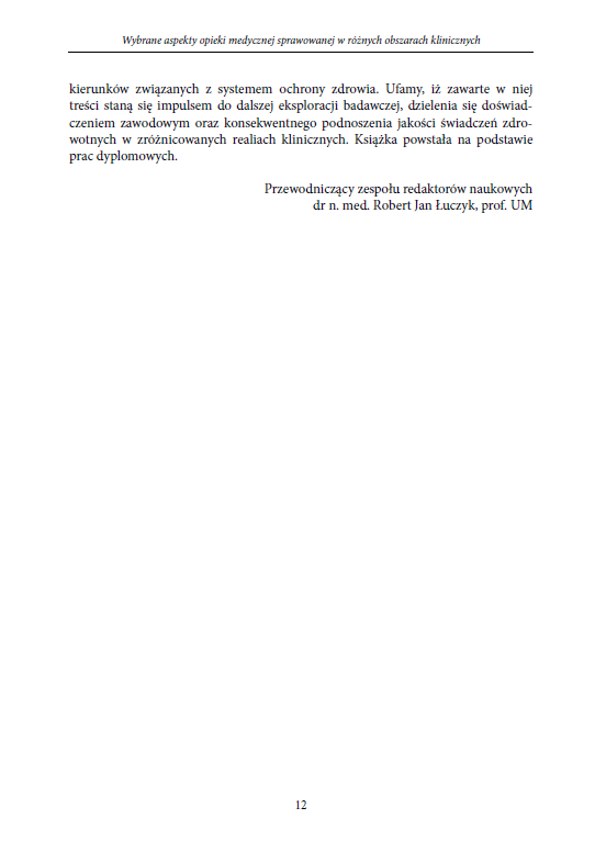 Wybrane aspekty opieki medycznej sprawowanej w różnych obszarach klinicznych (e-book) - obrazek 9