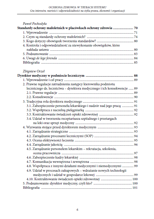 OCHRONA ZDROWIA W TRYBACH SYSTEMU. Gra interesów, wartości i odpowiedzialności na styku prawa, ekonomii i organizacji (e-book) - obrazek 6