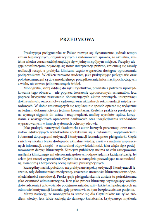 Preskrypcja pielęgniarska w systemie ochrony zdrowia. Perspektywa prawna, kliniczna i bezpieczeństwo pacjenta (e-book) - obrazek 5
