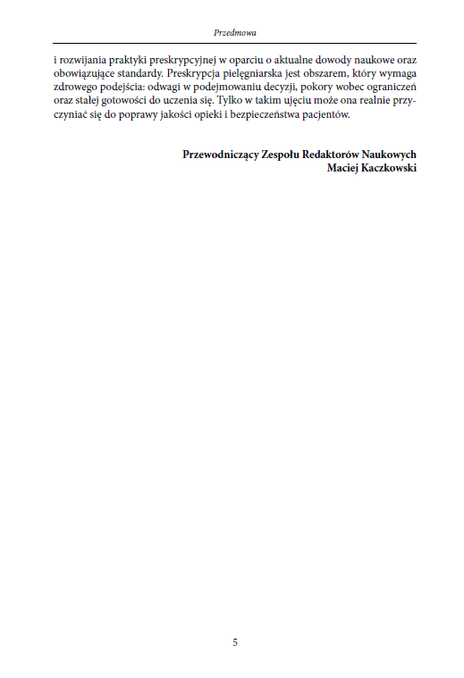 Preskrypcja pielęgniarska w systemie ochrony zdrowia. Perspektywa prawna, kliniczna i bezpieczeństwo pacjenta (e-book) - obrazek 6