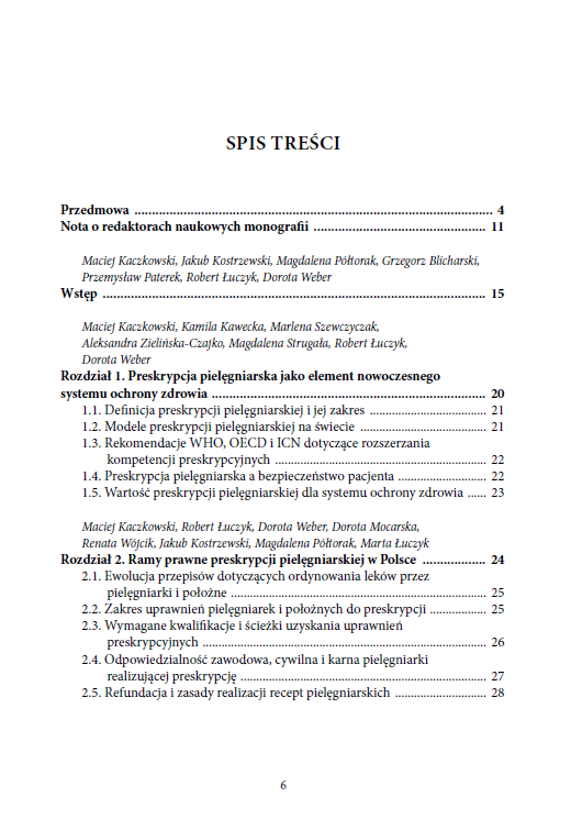 Preskrypcja pielęgniarska w systemie ochrony zdrowia. Perspektywa prawna, kliniczna i bezpieczeństwo pacjenta (e-book) - obrazek 7