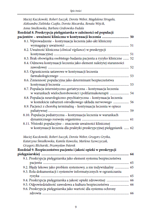 Preskrypcja pielęgniarska w systemie ochrony zdrowia. Perspektywa prawna, kliniczna i bezpieczeństwo pacjenta (e-book) - obrazek 10