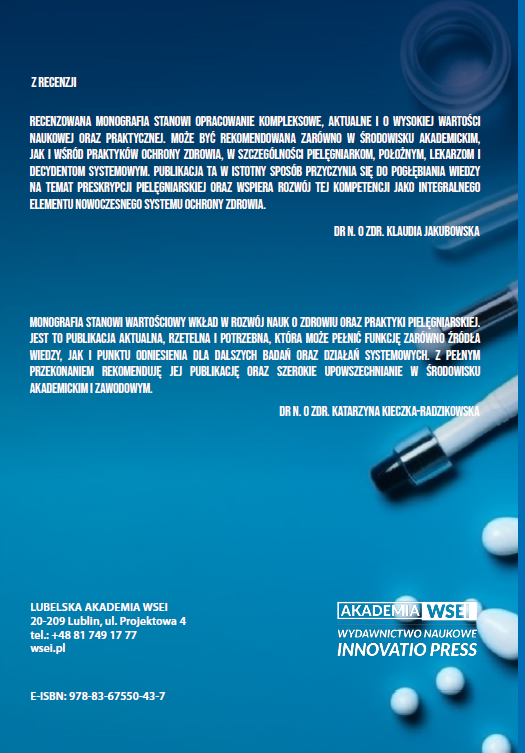 Preskrypcja pielęgniarska w systemie ochrony zdrowia. Perspektywa prawna, kliniczna i bezpieczeństwo pacjenta (e-book) - obrazek 12