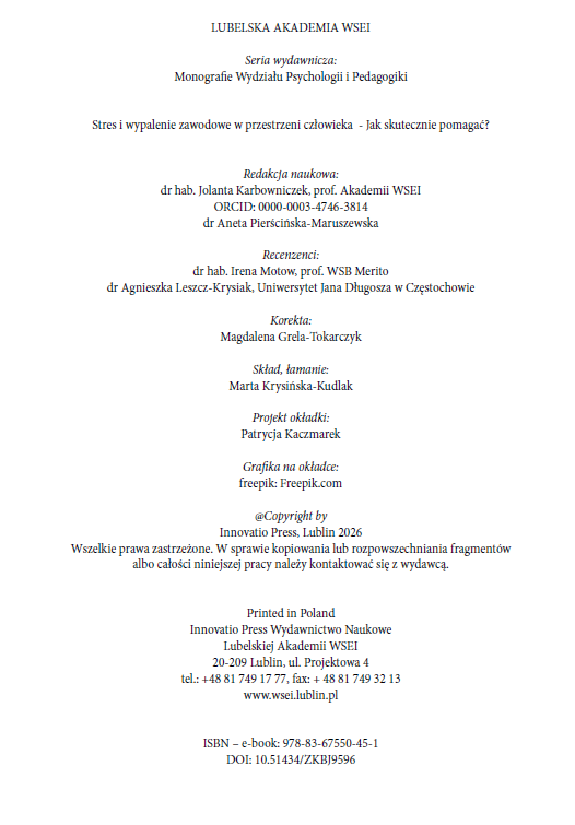 Stres i wypalenie zawodowe w przestrzeni człowieka - Jak skutecznie pomagać? (e-book) - obrazek 3